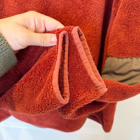 LL Bean Red Fleece T Snap Pullover - Picture 4 of 8